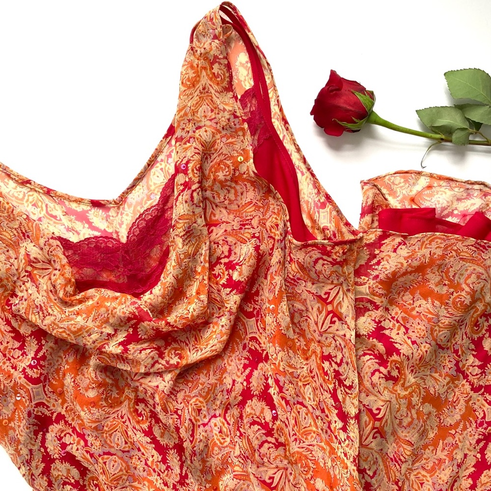 Vintage Silk Beaded Bias Cut Gown with Slip